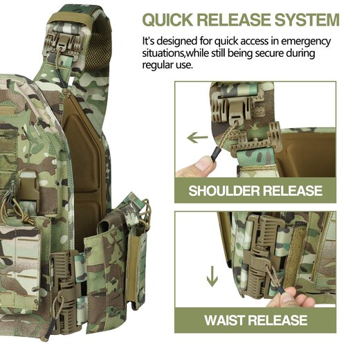 LASVENIS Tactical Vest for Men Weighted Vest Fully Adjustable Outdoor Training Gaming Vests