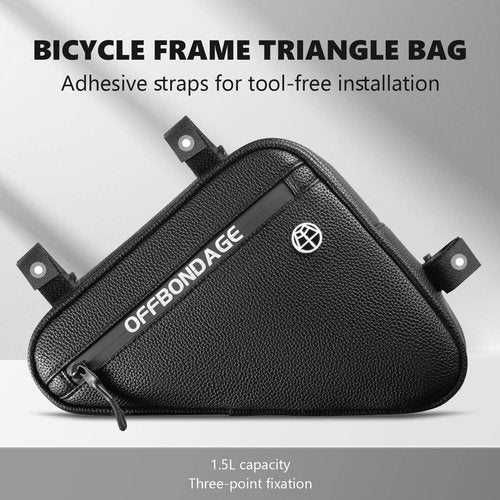 OFFBONDAGE Bike Frame Bag Waterproof Bicycle Triangle Bag with Mesh Side Pocket Pouch Bike Accessories for Mountain Road Bike Trip(1.5L)