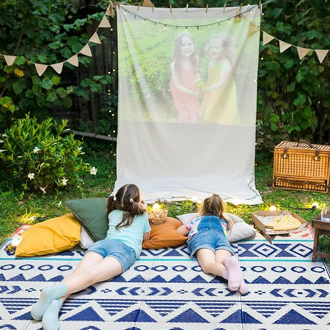 Outdoor Rugs Patio Camping Waterproof - 5x8 Plastic Straw Patio Rug Portable for Campers, Outside RVs Mat, Outdoor Area Carpet for Patios Clearance, Backyard Porch, Balcony, Picnic