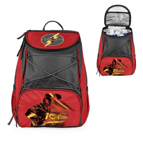 PICNIC TIME DC The Flash PTX Backpack Cooler, Soft Cooler Backpack, Insulated Lunch Bag, (Red with Gray Accents)