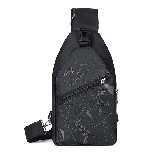 VALUEQLO Waterproof Sling Bag for Men and Women, Anti-Theft Crossbody Backpack, Quick-Access Card Pocket, Lightweight Oxford Chest Bag for Travel, Hiking, Running, Daily Commute, Black