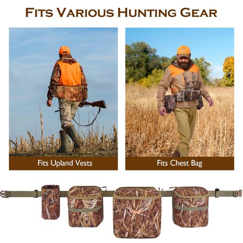 NEW VIEW Dove Hunting Bags & Belts, Camo Fanny Pack with Shotgun Shell Pouch & Game Bag, Belt for Pheasant Bird Duck Upland for Hunter