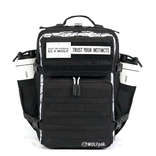 WOLFpak 35L Athletic Gym Backpack - Durable 1000D Waterproof Oxford Material with MOLLE Webbing, Laptop Pocket & Dual Cup Holders, Durable Fitness/Travel/Military Daypack (The Rise)