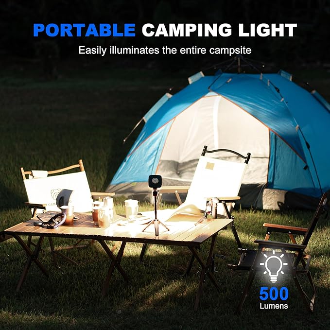 WUBEN F5 Camping Lantern 500LM Rechargeable Lantern, 5200mAh Portable LED Camping Light up to 500 Hours, IP64 Waterproof Camping Flashlight for Emergencies Power Outages Home Tent Hurricane Outdoor