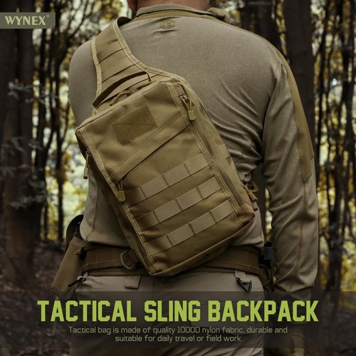 LIVANS Tactical Sling Bag for Men Women, Concealed Carry Crossbody Bags with Holster, CCW Bag for Everyday Carry, Molle EDC Shoulder Bags for Hiking Camping Outdoor