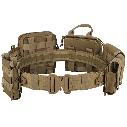 PIKEON Tactical Belt Battle Law Enforcement Molle Airsoft Duty Belt Quick-Release with Pouches 8 in 1 (Tan)