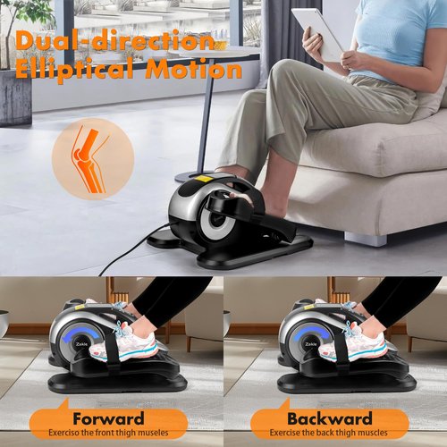 Zakle Under Desk Elliptical Machine for Seniors, Electric Ellipse Leg Exerciser w/Remote Control & 12 Speeds, Portable Seated Pedal Exerciser as Seen on Tv for Home Office