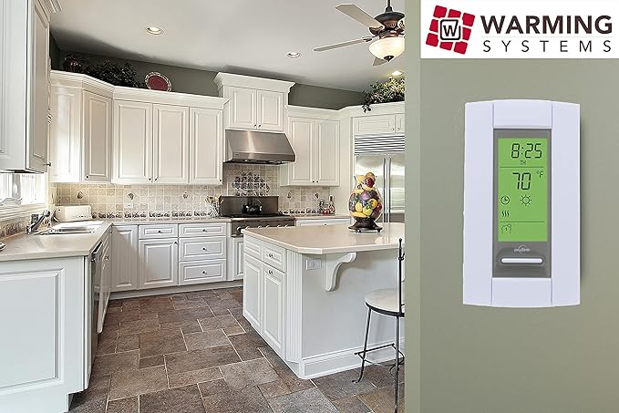 110 Sqft Mat, Electric Radiant Floor Heating System with Digital Floor Sensing Thermostat, Includes 2 Floor Temperature Sensors and Installation Monitor, Heated Floor System, Radiant Floor Heating Mat