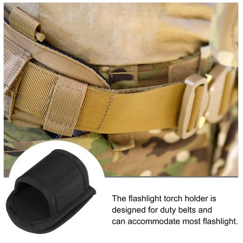 HARFINGTON Flashlight Holder Open Top D Cell Torch Nylon Compact Light Carrier Case fit 1" Dia. Flashlight for Duty Belt