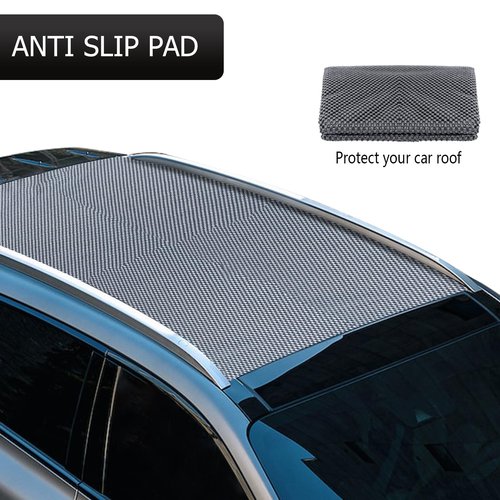 Car Rooftop Cargo Bag Carrier, Soft Roof Top Luggage Bag for All Vechicles with/Without Rack - with Waterproof Zip, Anti-Slip Mat, Luggage Lock, Storage Bag, Door Hooks, 21 Cubic Feet （Gray-Black）