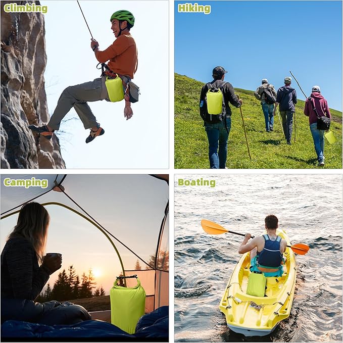 Desoto Waterproof Dry Bag - Roll Top Waterproof Backpack Sack Keeps Gear Dry, PU5000mm, for Kayaking,Boating, Hiking, Camping (Green, 35L)