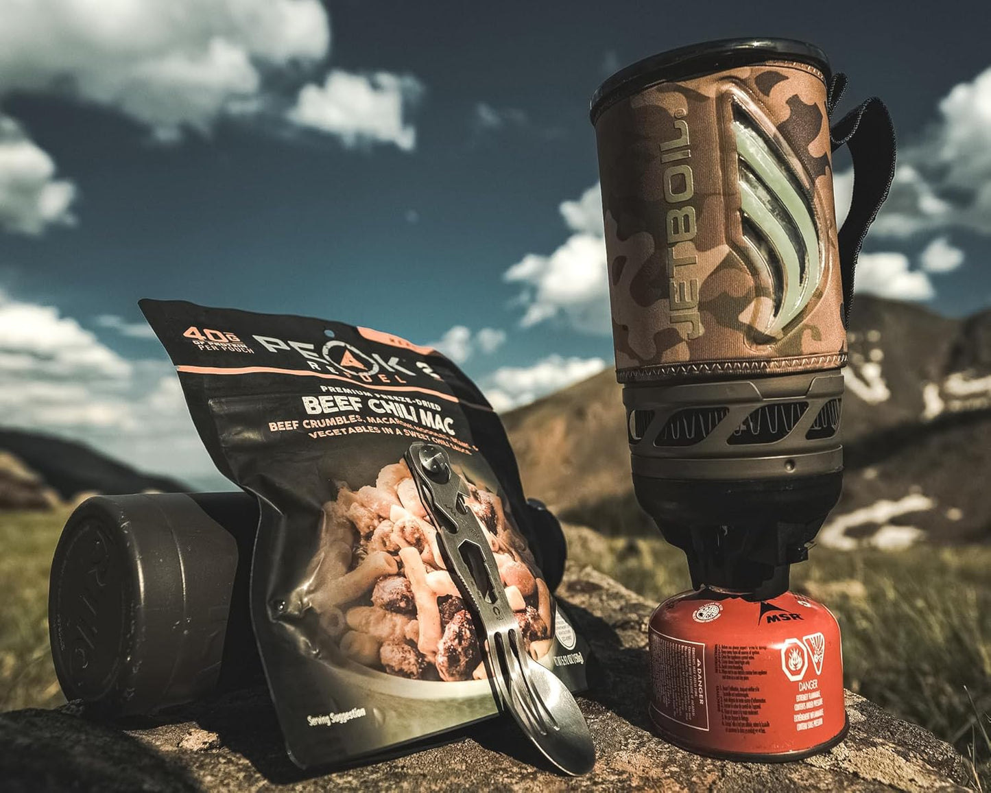 OUTDOOR EDGE Chowlite - Mealtime Multitool with Folding/Locking Fork, Spoon, Bottle Opener, Can Opener and Screwdriver - 100% Stainless Steel - Perfect for Camping, Hiking, Backpacking and Hunting