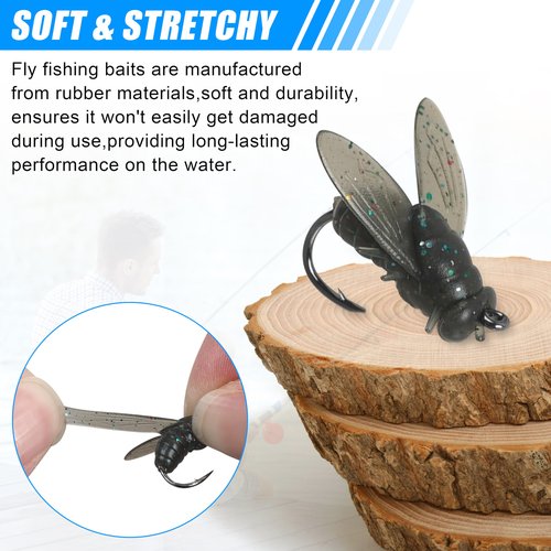 Bionic Fly Fishing Bait, 18/36pcs Fly Fishing Flies Kit Trout Jigs Swimbaits Dry Flies for Bass Panfish Lures Saltwater Freshwater