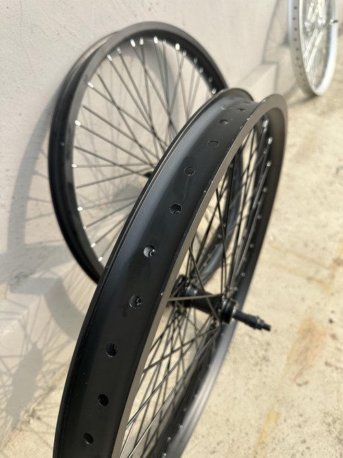 DONSP1986 26 inch x 1.85" Heavy Duty Bike Rim Wheel Set, 12 Gauge 48 Spokes Wheelset, Double Wall Aluminum Alloy 26" Bicycle Wheels Rims (Front & Rear) (Black) Disc Brake