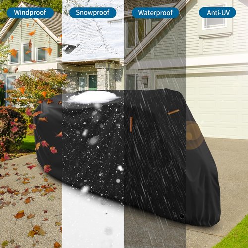 AKEfit Bike Cover, Waterproof Outdoor Bicycle Cover Rain UV Snow Proof with Anti-theft Lock Hole Outside Bike Storage Covers for Mountain Road Electric City Bike-XL for 1, 2 Bike