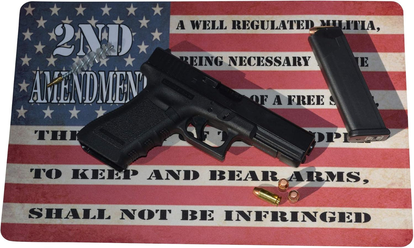 Rogue River Tactical 2nd Amendment USA American Flag Gun Cleaning Mat Bench Pad Gift for Gun Owner Patriotic
