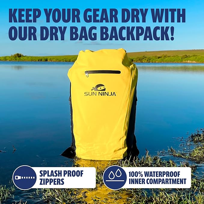 SUN NINJA Dry Bag Backpack, Waterproof Floating Drybag for Kayaking & SUP, Dry Bags Waterproof Backpack for Men & Women