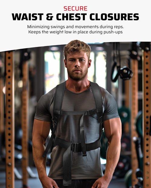 THEFITGUY Weighted Backpack for Gym Weight Plate - for Pushups, Calf Raises, Squats, Wear on Back or Front, Fits Up to 17.5” Diameter, 2.5” Thick Plate, Padded Straps & Secure Buckles - For Home & Gym