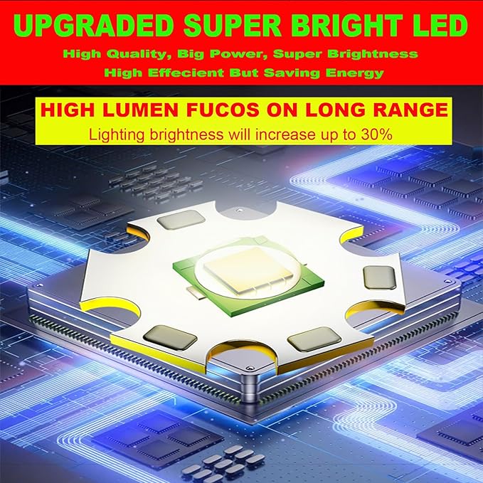 Solar LED Searchlight, Rechargeable Super Bright 10000LM Handheld LED Spotlight Lantern, Multifunctional LED Camping Lamp Flashlight, 5 Light Modes, Power Bank, IPX4 Waterproof, for Emergency