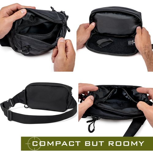 Lone Trail Large Concealed Carry Fanny Pack for Men | Adjustable ccw fanny pack for Men for Hiking and Travel - Tactical Waist Packs w/Fully Adjustable Strap