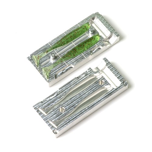Soft Plastic Lure Making Injection Molds - Easy Shiner 3'' Two Cavity Aluminium