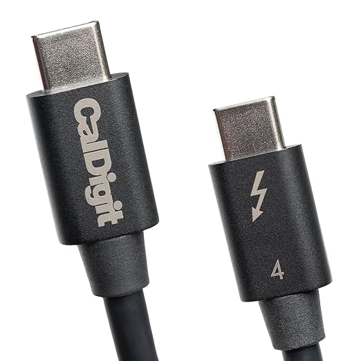 CalDigit Thunderbolt 4 Cable - 40Gbps 100W Power Delivery, Compatible with Thunderbolt 3 & USB Type C, MacBook Pro, iMac, iPhone 15 Max, Black (2 Meter 6.56 Feet, Active Thunderbolt 4 / USB 4 Cable)