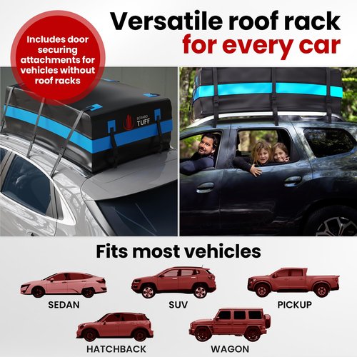 21 Cubic Feet Luggage Carrier for Car Rooftop - Cargo Carrier Bag - Waterproof Top with Anti-Slip Mat, Reinforced Straps, Hooks, Lock - Car Roof Rack Heavy Duty