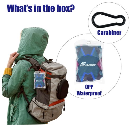 SANDIAN, All Backpack Rain Cover, Stretch Fits Most 25-80L Capacity, Strong TPU Coated, All Weather Resistant, Anti-Slip, Lightweight, Universal Fit with Plastic Stopper (Youth)
