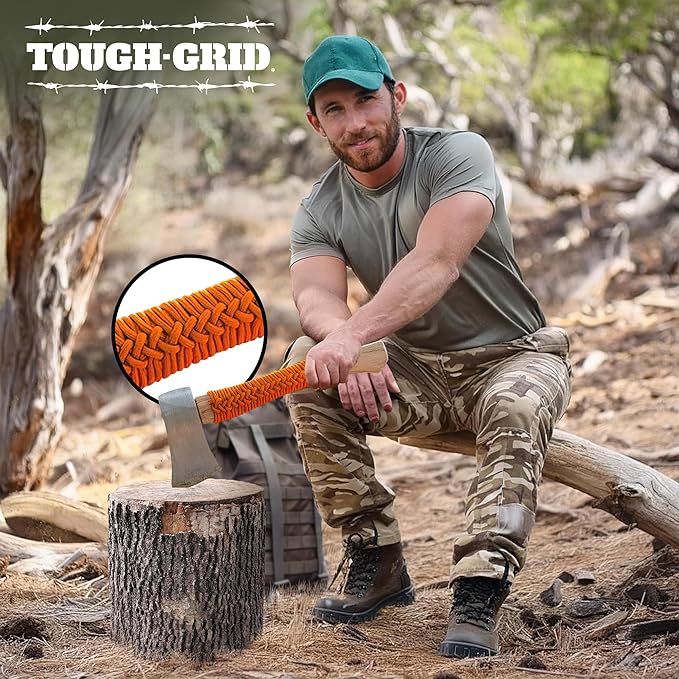 TOUGH-GRID Premium Desert Camo Paracord 550 lbs Made in USA Outdoor Survival Nylon Rope Tactical Heavy Duty Strands Parachute Cord Used by US Military Type III Mil-Spec