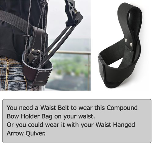 ZSHJGJR Compound Bow Belt Holder Bag Resting Standing Couch for Holding Compound Bow for Outdoor Hunting & Target Shooting Competition Accessories (Black)