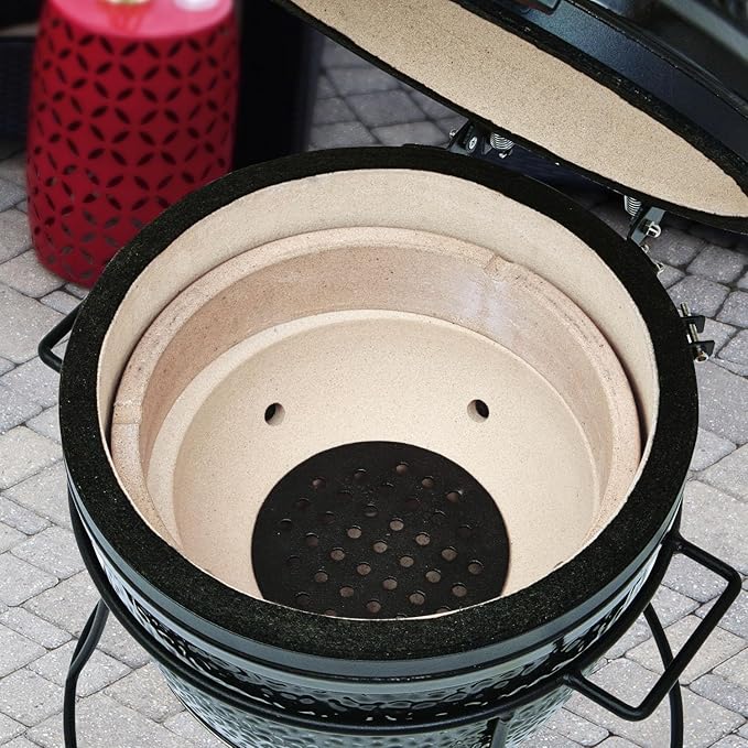 9" Round Cast Iron Bottom Fire Grate for Large Big Green Egg High Heat Charcoal Plate, Accessories for Primo Grill, Vision Grill Replacement Parts VGKSS-CC2 & Other Ceramic Kamado Cooker 18"