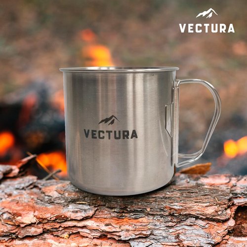Vectura Stainless Steel Camping Mug 19 fl.oz – Lightweight, Durable Backpacking Mug for Hiking, Camping, and Outdoor Adventures – Portable Insulated Camping Cups for Hot & Cold Drinks