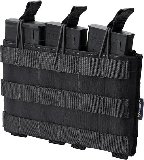 IDOGEAR Triple Mag Pouch Open Top 5.56mm Magazine Pouch Fit for M4 M16 AR-15 Tactical Molle Mag Carrier 500D Nylon Airsoft Hunting Military Gear