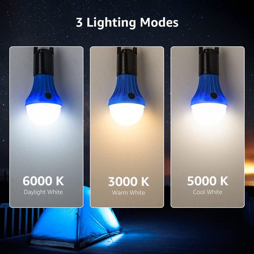 Lepro Bundle – 2 Items：2 Pack Solar Spot Lights Outdoor Waterproof & 4 Pack LED Camping Lantern