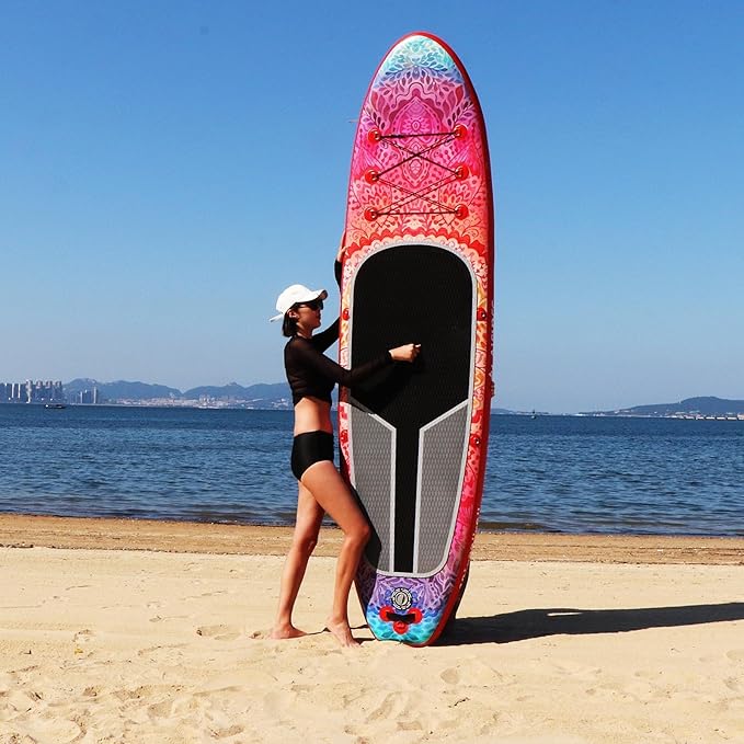 Inflatable Paddle Board for Adult, Paddle Board for All Skill Levels, Wide SUP Board with Primium Accessories Include SUP Carry Bag, Hand Pump, 10L Waterproof Bag and Adj Paddle