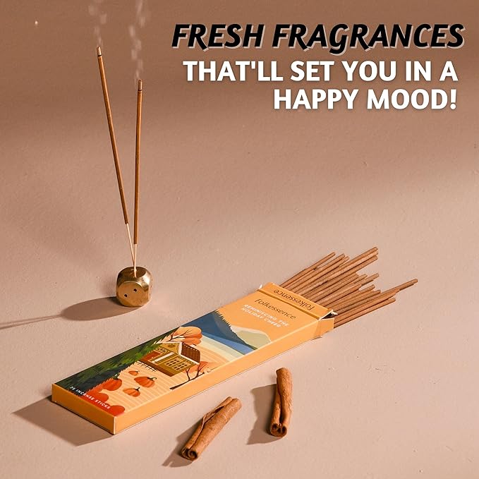 Folkulture Fall Incense Sticks - Pack of 75 Incense Sticks, Natural and Non Toxic Incents for Meditation & Spiritual Practice - Organic Insence-Sticks - Inscents-Sticks, Pumpkin Scented