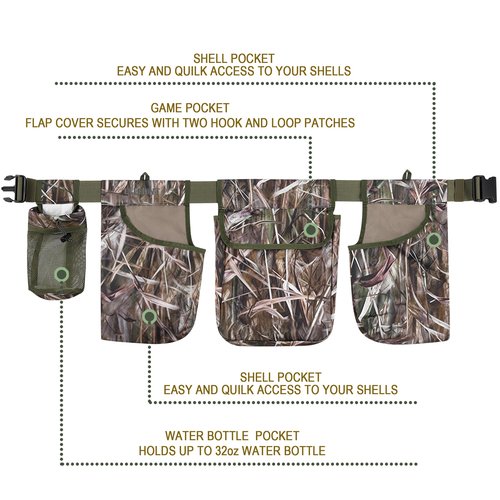 skiguard Dove Hunting Belt, Adjustable Dove Belts Game Bag with Shell Bags, Breathable Dove Belt with Water Bottle Carrier, Field and Game Belt, Shooting Belt, Dove Hunting Gear & Accessories