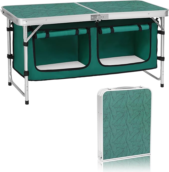 Camping Folding Aluminum Table with Adjustable Legs for Outdoor Travel Beach, Backyards, BBQ, Party and Picnic Foldable Table