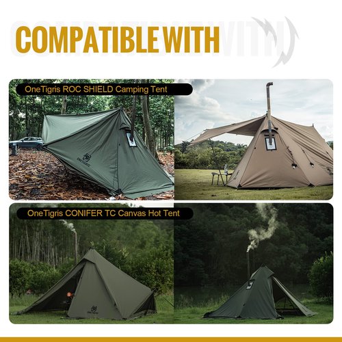 OneTigris Stove Jack 11.8" x 7.8" for Conifer Canvas Hot Tent and Outdoor Camping