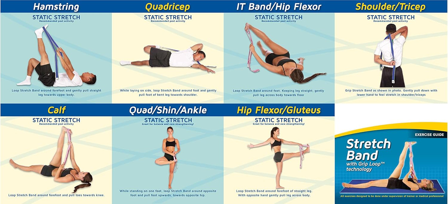 Pro-Tec Pink Resistance Band for Strength Training - Toning & Stretching for Core, Legs, Shoulders