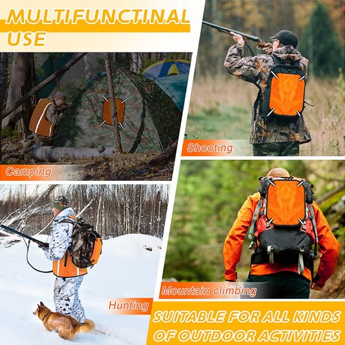 Copkim 8 Pcs Blaze Orange Mesh Hunting Vest and Panel Set High Visibility Mesh Panel Orange Hunting Vest for Men Women Hiking Backpack Camping Tents Blinds