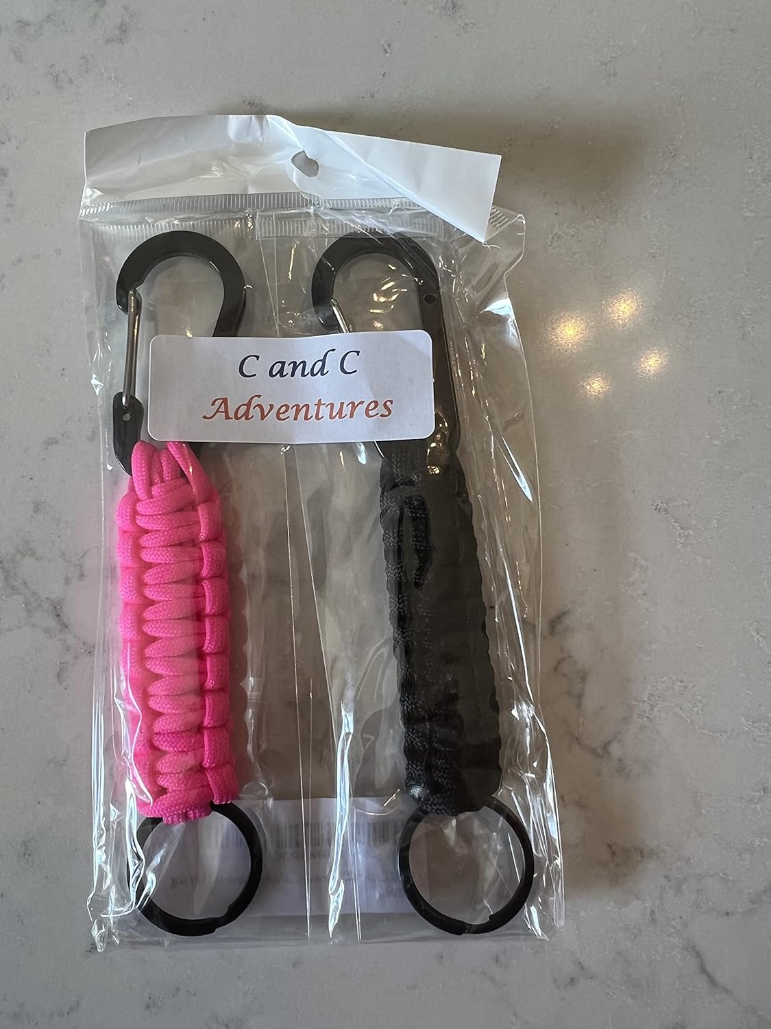 Paracord Lanyard Keychain with Carabiner Hook and Key ring