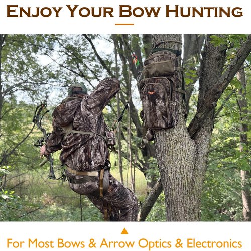 NEW VIEW Bow Hunting Backpack with Bow Holder, Camo Hunting Backpacks for Men, Large Saddle Hunting Pack for Compound Bow, Bow Hunting Accessories Gear