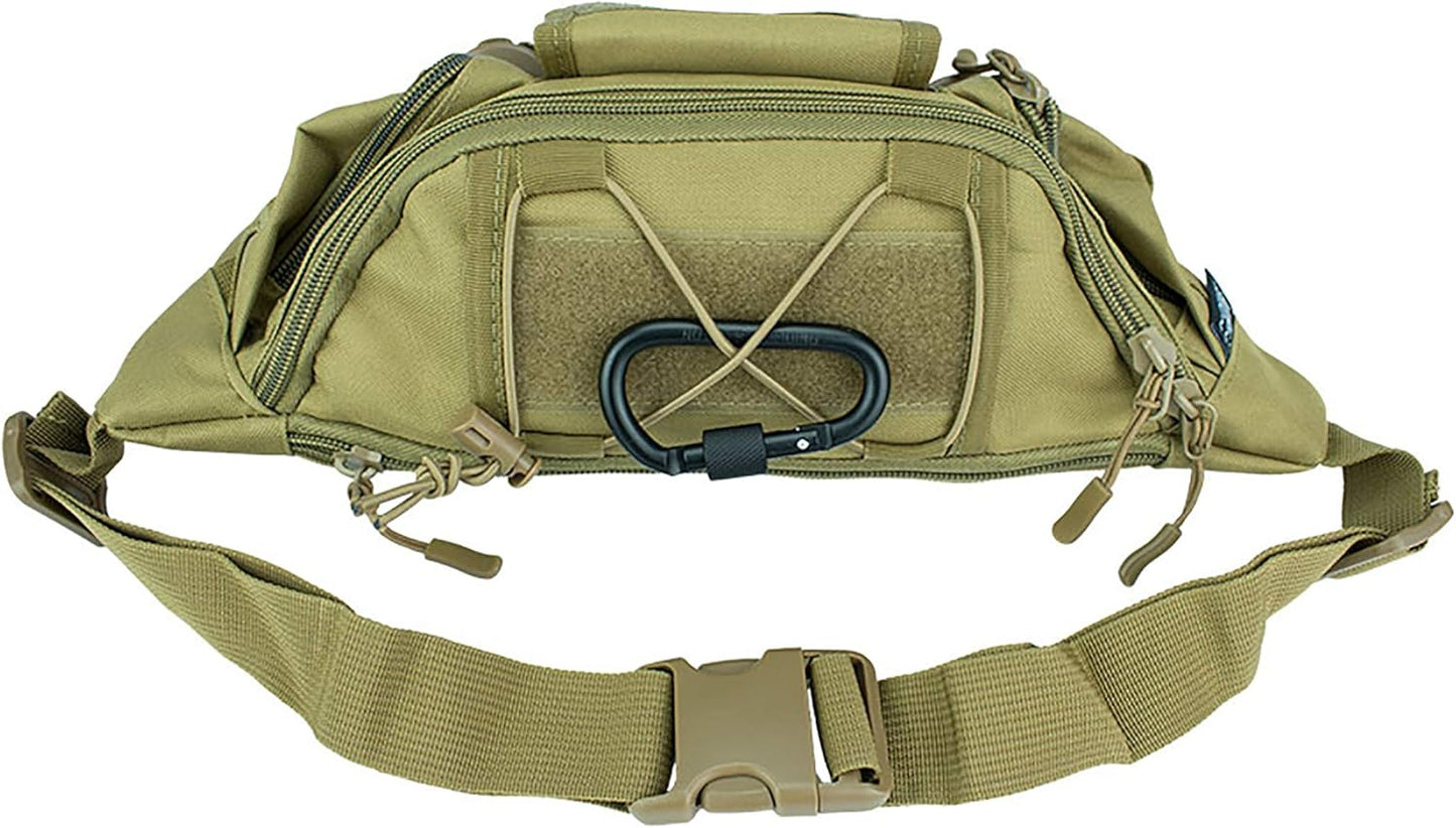 OSAGE RIVER Tactical Fanny Pack with 5 Compartments, 900D Waist Pack for Hiking, Fishing, Hunting, or Gym, Everyday Crossbody Belt Bag