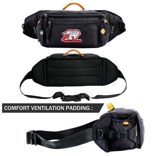 Rough Enough Tactical Fanny Pack for Men Crossbody Large Waist Bag for Travel Fishing Hiking Hunting Black 5L