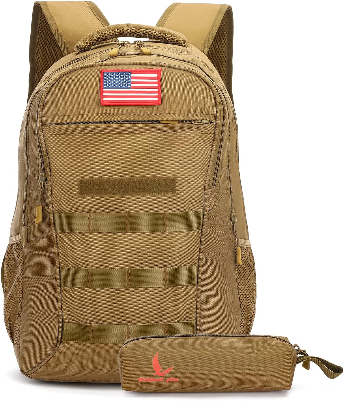outdoor plus Camo Backpack,Military Boys Backpacks for School,40L Army Bookbag with USB Charging Port Waterproof