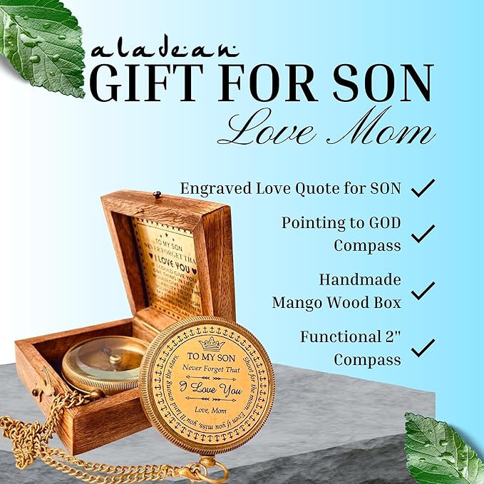 Inspiration Gift for Men Women Engraved Compass - Go Confidently - Thoreau Quote, You're Awesome Employee, Coworker Meaningful Gift for him her