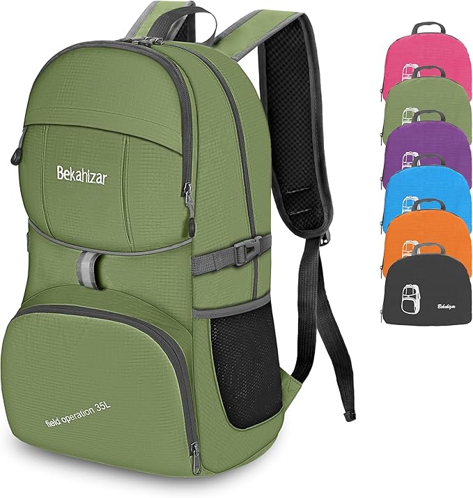 35L Lightweight Backpack Foldable Hiking Daypack Packable Travel Day Bag for Men Women Outdoor Walking Camping