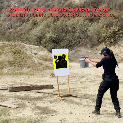 Lipulacer 8x8 inch Hostage Targets, Multi-Bullseye Splatter Target Rescue The Hostages, Shots Burst Bright Fluorescent Yellow Shooting Targets for Target Practice - 20Pack
