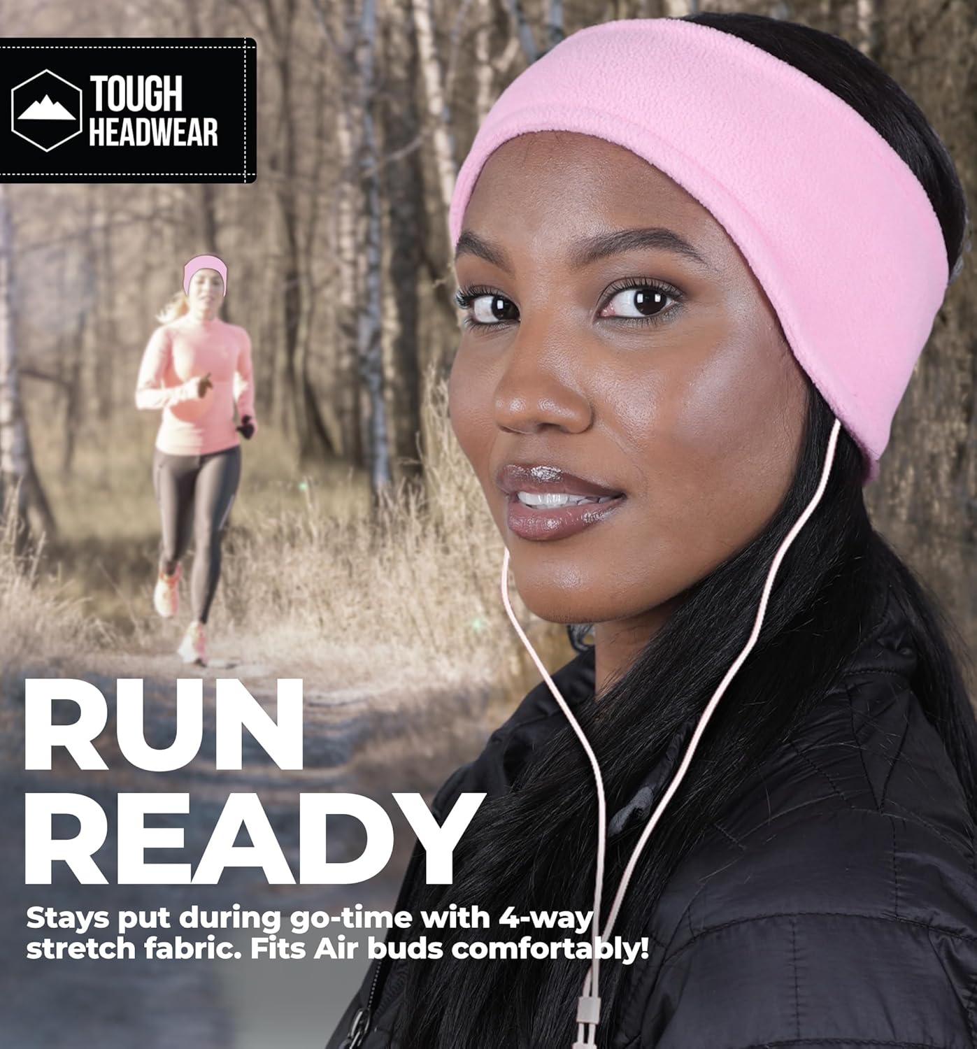 Tough Headwear Winter Headbands for Women - Ear Warmers - Ear Muffs for Winter - Fleece Headband for Men & Women for Cold Weather